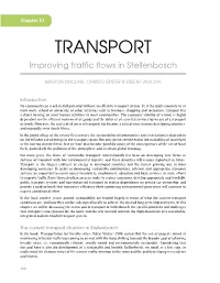 Improving Traffic Flows in Stellenbosch