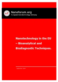 Nanotechnology in the EU – Bioanalytical and Biodiagnostic Techniques