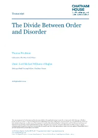 The Divide Between Order and Disorder