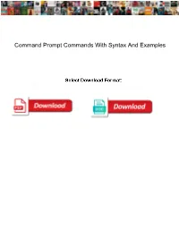 Command Prompt Commands with Syntax and Examples