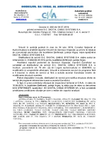 Decizia Nr. 683 Din 04.07.2019 Privind Somarea S.C. DIGITAL CABLE SYSTEMS S.A. Bucureşti, Bd. Dimitrie Pompei Nr. 10A, Clădirea Conect 1, Et