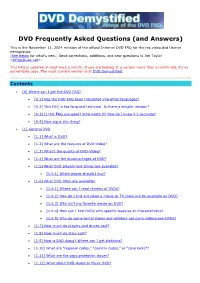 DVD Frequently Asked Questions (And Answers)
