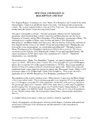 New England Region 19 Description and Map