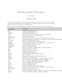 R Packages Installed on ITS Machines