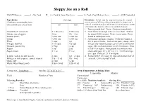 Sloppy Joe on a Roll