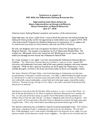Testimony in Support of H.R. 4644, the Yellowstone Gateway Protection Act