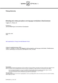 Tilburg University Ethnolinguistic Vitality Perceptions and Language