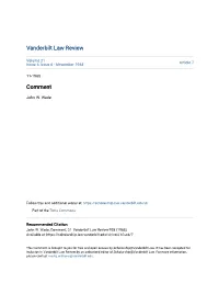 Vanderbilt Law Review Comment