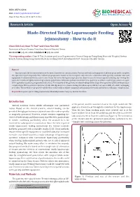 Blade-Directed Totally Laparoscopic Feeding Jejunostomy – How to Do It