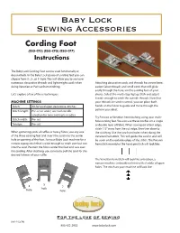 Cording Foot (ESG-CF3) (ESG-CF5) (ESG-CF7) Instructions