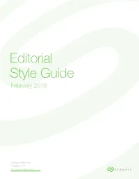 Editorial Style Guide February 2018
