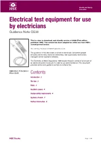 Electrical Test Equipment for Use by Electricians GS38