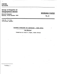 Group of Experts on Geographical Names -— WORKING PAPER Eleventh Session ~ Geneva, 15-23 October 1984 No
