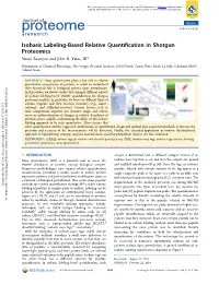 Isobaric Labeling-Based Relative Quantification in Shotgun Proteomics