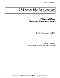 Pows and Mias: Status and Accounting Issues