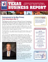 Texas Business Report (ISSN0892-6816) Is Published on the 15Th of Every Month by Texas Association of Make the Deduction