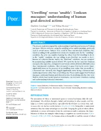 Tonkean Macaques' Understanding of Human Goal-Directed Actions