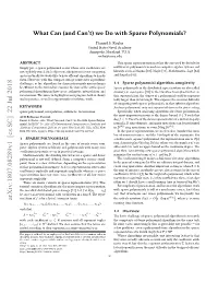 What Can (And Can't) We Do with Sparse Polynomials?