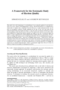 A Framework for the Systematic Study of Election Quality