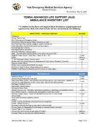 (Als) Ambulance Inventory List