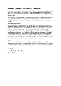 Boundary Changes in SW Rushcliffe – Rationale