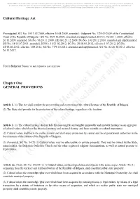 Cultural Heritage Laws Database As the Source (© UNESCO)