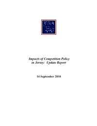 Impacts of Competition Policy in Jersey: Update Report