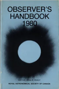Observer's Handbook 1980