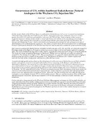 Occurrences of CO2 Within Southwest Saskatchewan: Natural Analogues