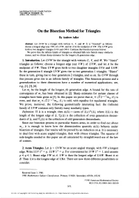 On the Bisection Method for Triangles