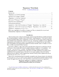Repentance” Word Study Bill Fallon - Free@Freegraceresources.Org Contents: Introduction: