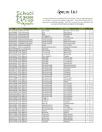 Species List