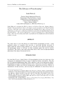 The Efficacy of Peacekeeping 1