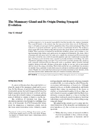 The Mammary Gland and Its Origin During Synapsid Evolution