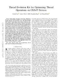 Thread Evolution Kit for Optimizing Thread Operations on CE/Iot Devices