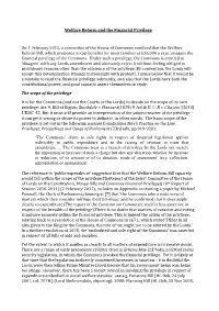 Welfare Reform and the Financial Privilege on 1 February 2012, A