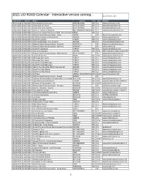 2021 UCI World Calendar