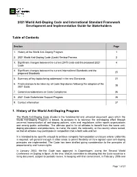 2021 World Anti-Doping Code and International Standard Framework Development and Implementation Guide for Stakeholders