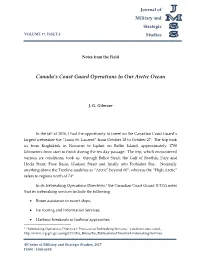 Canada's Coast Guard Operations in Our Arctic Ocean