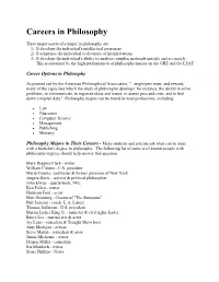 Careers in Philosophy