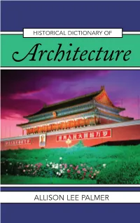 Historical Dictionary of Architecture