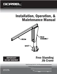 Installation, Operation, & Maintenance Manual