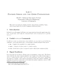 Lab 4 Fourier Series and the Gibbs Phenomenon