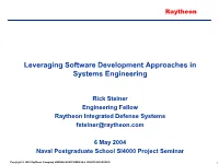 Leveraging Software Development Approaches in Systems Engineering