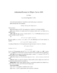 Addendum/Erratum for Elliptic Curves 2006