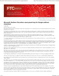 Microsoft, Northern Securities Cases Paved Way for Google Antitrust Sh
