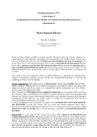 Post-Classical Theory