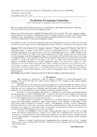 Prediction of Language Extinction (Study Using Language at Pungaluku, Laeya District, South Konawe)