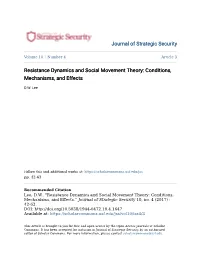 Resistance Dynamics and Social Movement Theory: Conditions, Mechanisms, and Effects