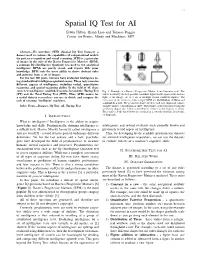 Spatial IQ Test for AI Erwin Hilton, Qianli Liao and Tomaso Poggio Center for Brains, Minds and Machines, MIT
